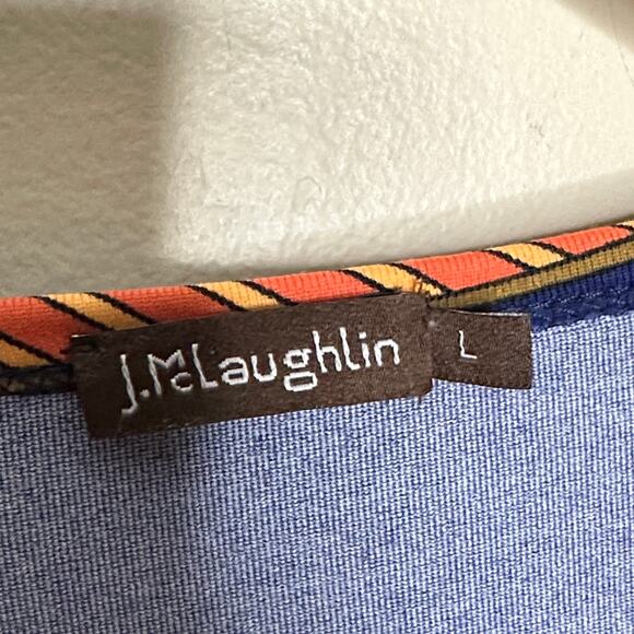 J. MCLAUGHLIN Catalina Cloth Navy Blue Horse Bridle Equestrian Top Sz L {M5} - Picture 4 of 5